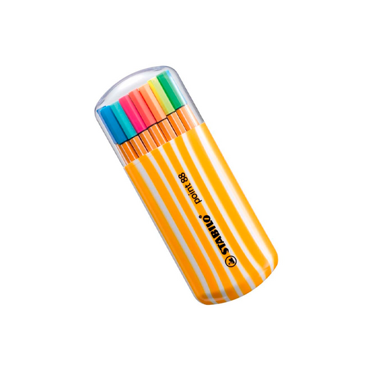Caneta Fineliner - Stabilo - Point88 Estojo Oval c/ 15 Cores + 5 Cores Neon