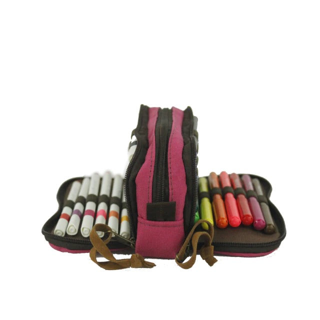 Estojo Triplo- Sabra- Urban 24 Pens- Fucsia