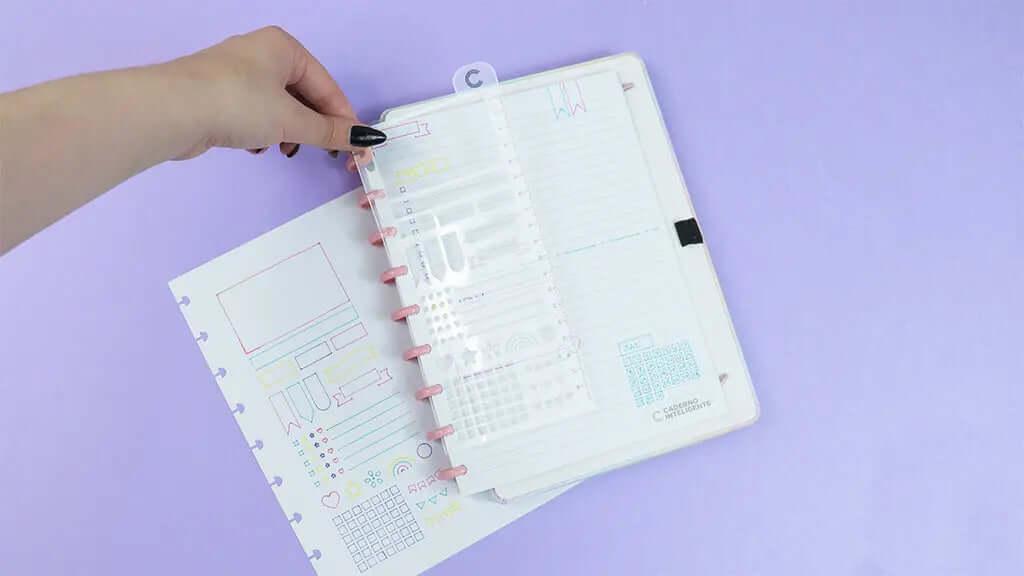 Régua Stencil - Caderno Inteligente - 19 cm