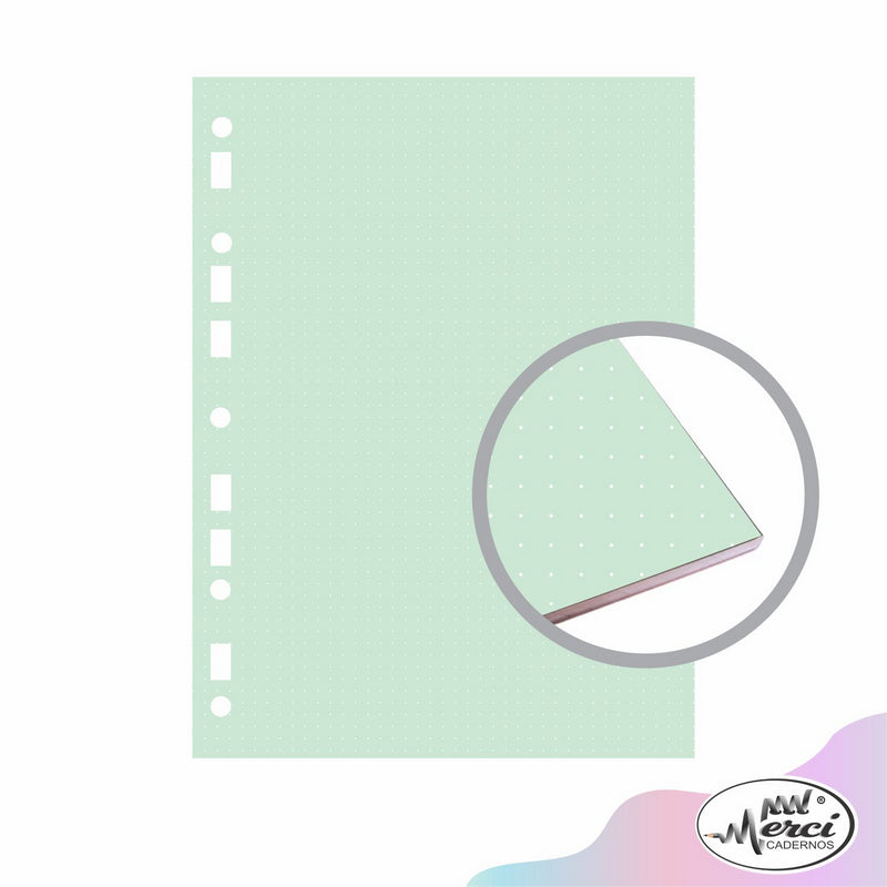 Bloco Fichário Merci Universitário Pontilhado Universal Cores Candy - 40 folhas