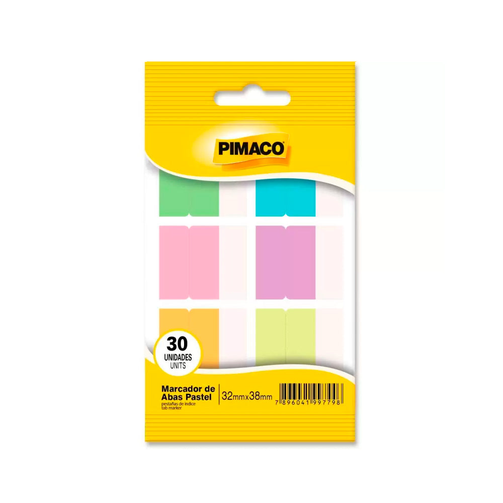 Marcador de Abas Pastel - Pimaco - 30 Unidades