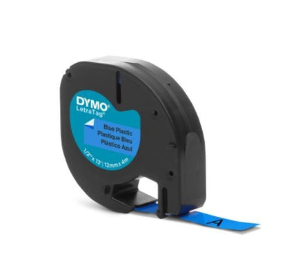 Fita Plástica para Rotulador LetraTag - Dymo - 12mm x 4m Azul