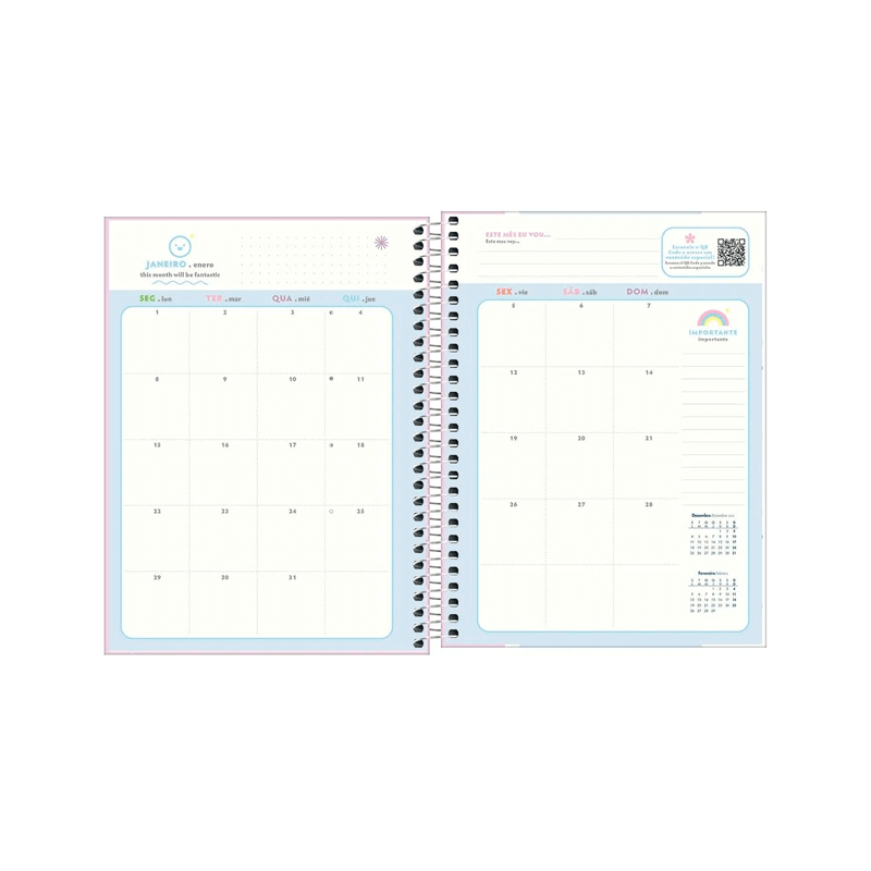 Planner 2024 - Tilibra - Happy 17,7x24cm 80 Folhas 90g/m²