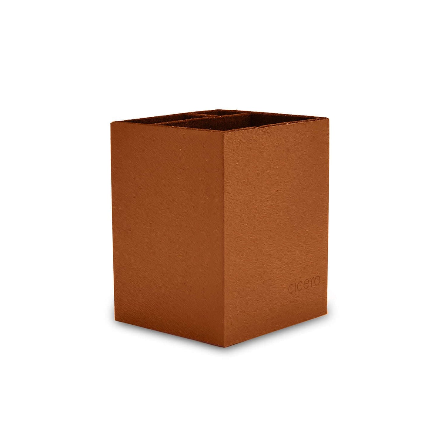 Porta Lápis - Cícero - Clássica Caramelo c/ Divisórias 9x9x11
