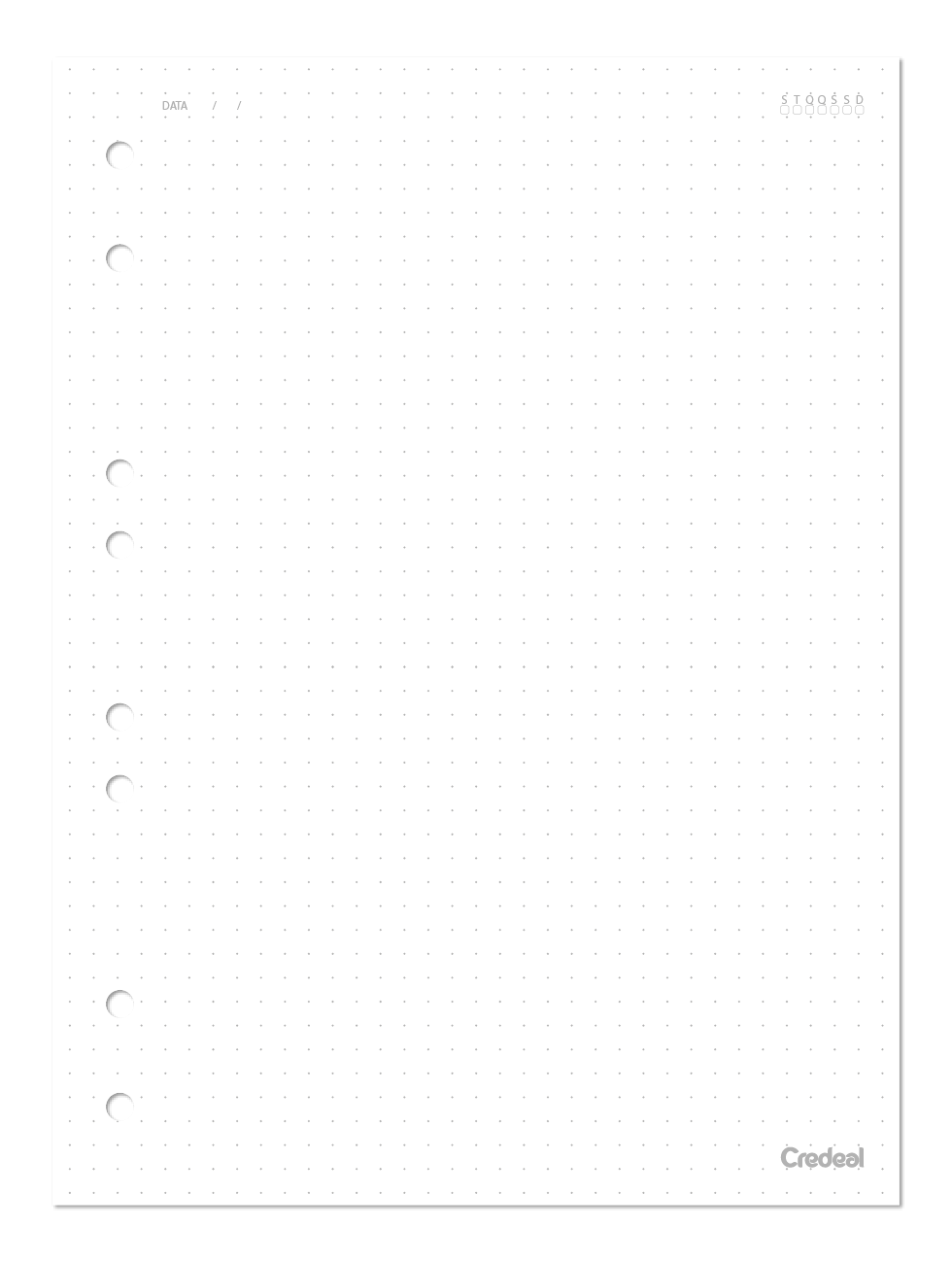 Refil Caderno Argolado - Credeal - Branco Pontilhado Colegial 40 Fl