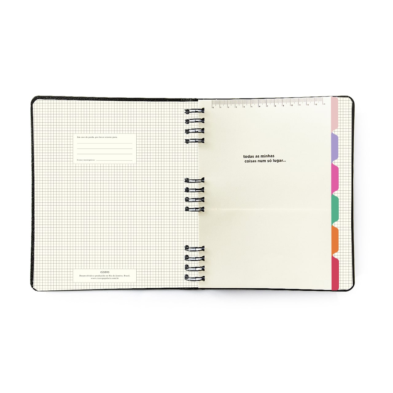 Caderno Organizador - Cícero - Duo Melissa Pautado & Pontado 17x24 Favo de Abelhas