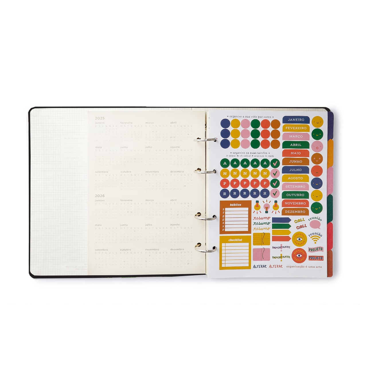 Caderno Criativo Argolado Pólen Pautado 17x24 Tropicália Azul