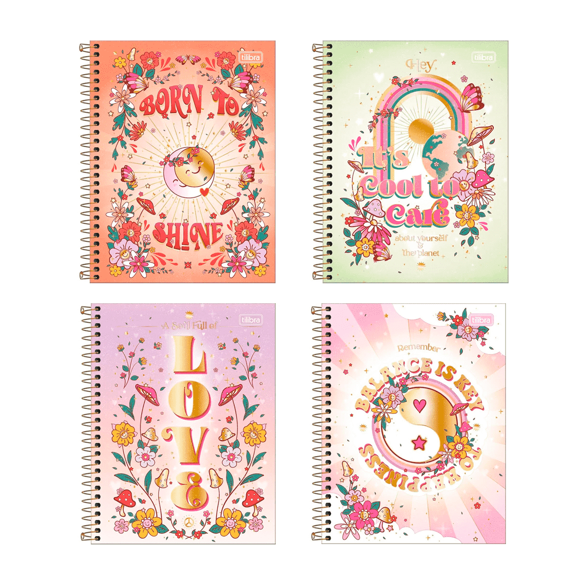 Caderno Colegial Espiral - Tilibra - 1 Matéria 80 Folhas Gypsy