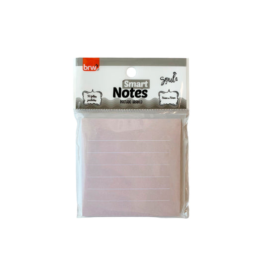 Bloco Adesivo Smart Notes - BRW - Pautado Branco 76x76mm 50 Folhas