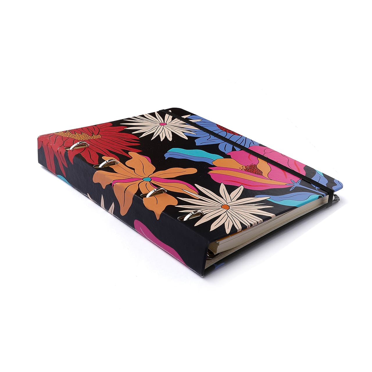Caderno Criativo Argolado Office Duo Pólen Pautado & Pontado A5 Tropicália Preto