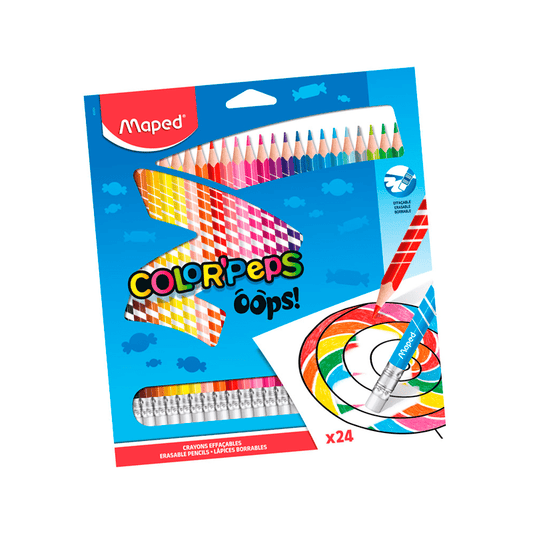 Lápis de Cor Apagável - Maped - Color'peps Oops 24 Cores
