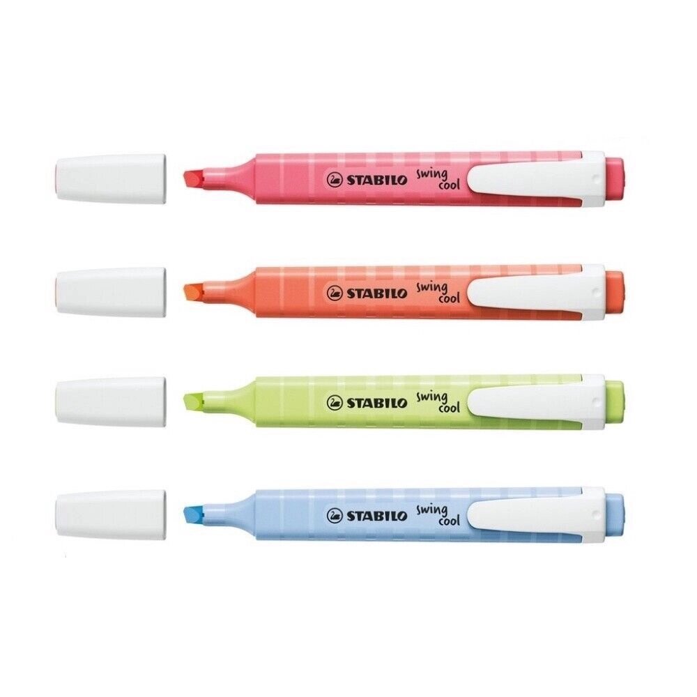 Marca Texto - Stabilo - Swing Cool Pastel Novas Cores c/ 4 Cores