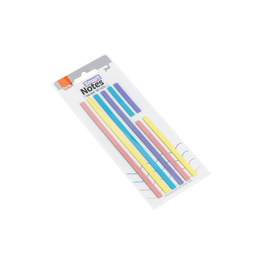 Bloco Marca-Texto - BRW - Colorido Pastel 8 Blocos c/ 20 Folhas