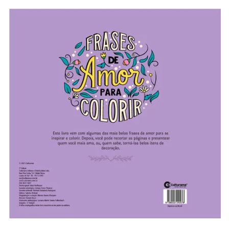 Livro para Colorir - Culturama - Frases de Amor para Colorir