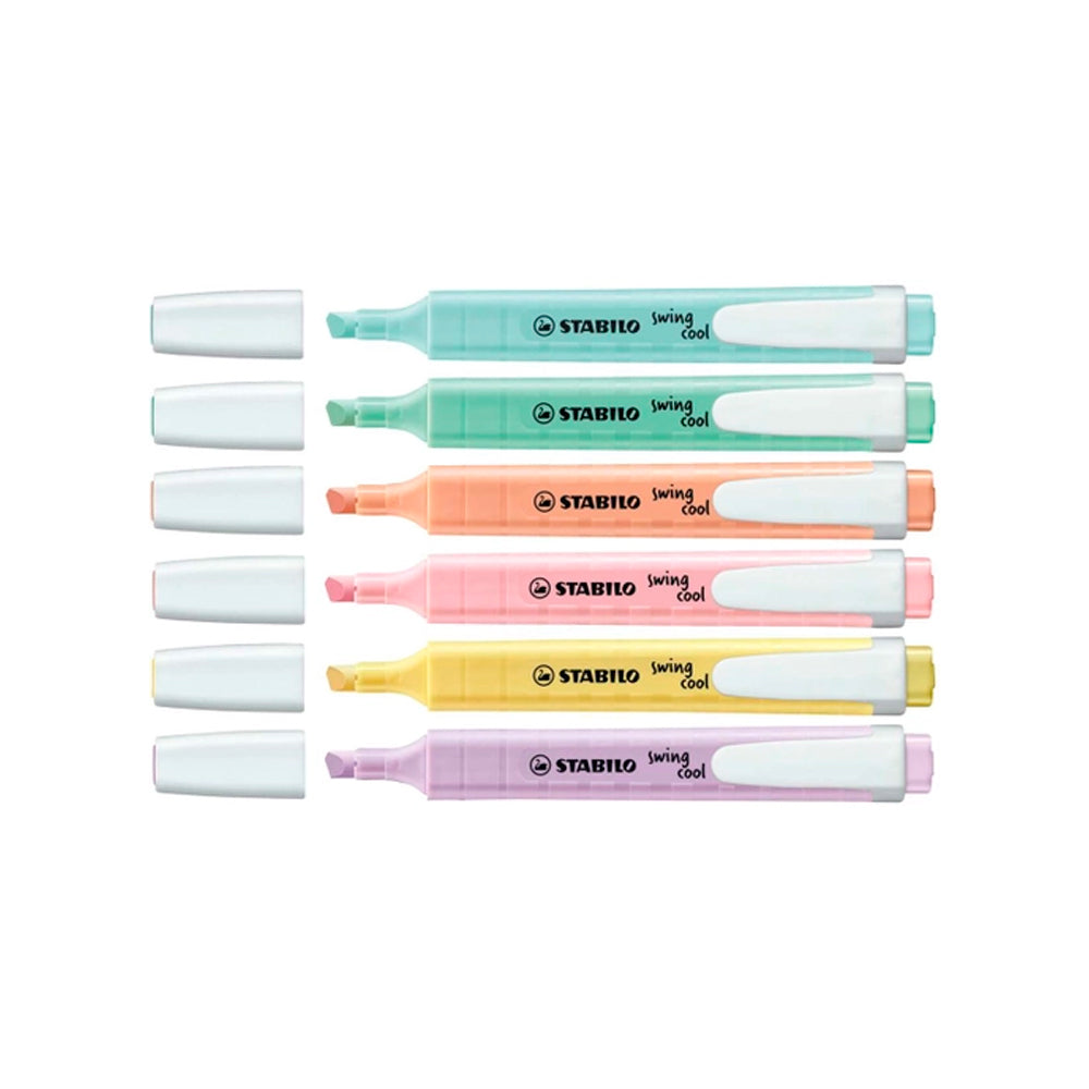 Marca Texto - Stabilo - Swing Cool Pastel c/ 6 Cores
