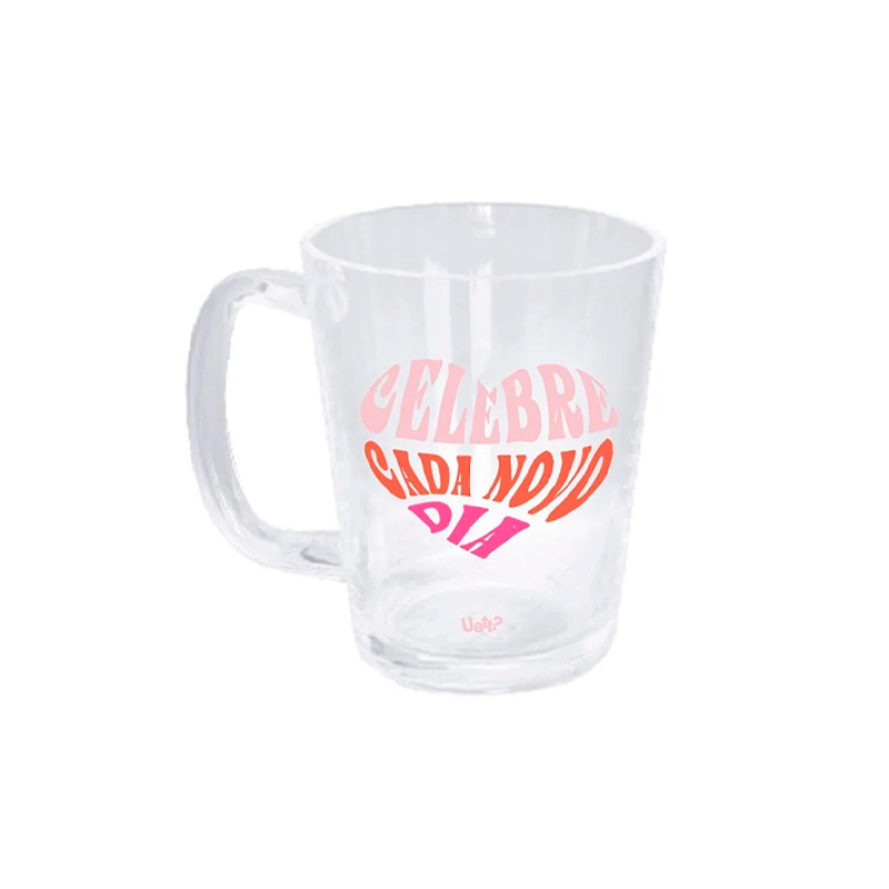 Caneca de Vidro Basic 300ml - Uatt? - Frases Cores e Amores Celebre