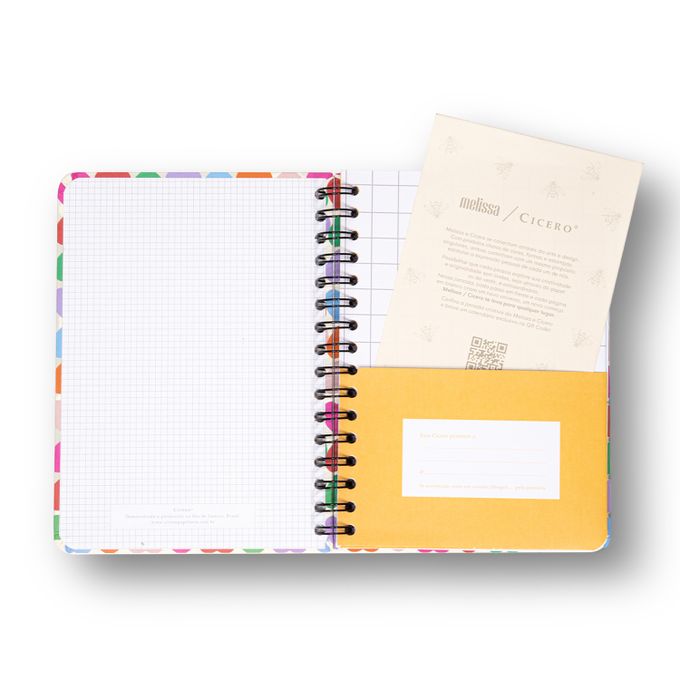 Caderno A5 Wire-o - Cícero - Melissa Pautado Corações