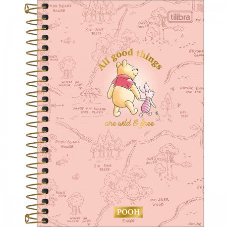 Caderno Espiral - Tilibra - Pooh 1/4 c/ 80 Folhas