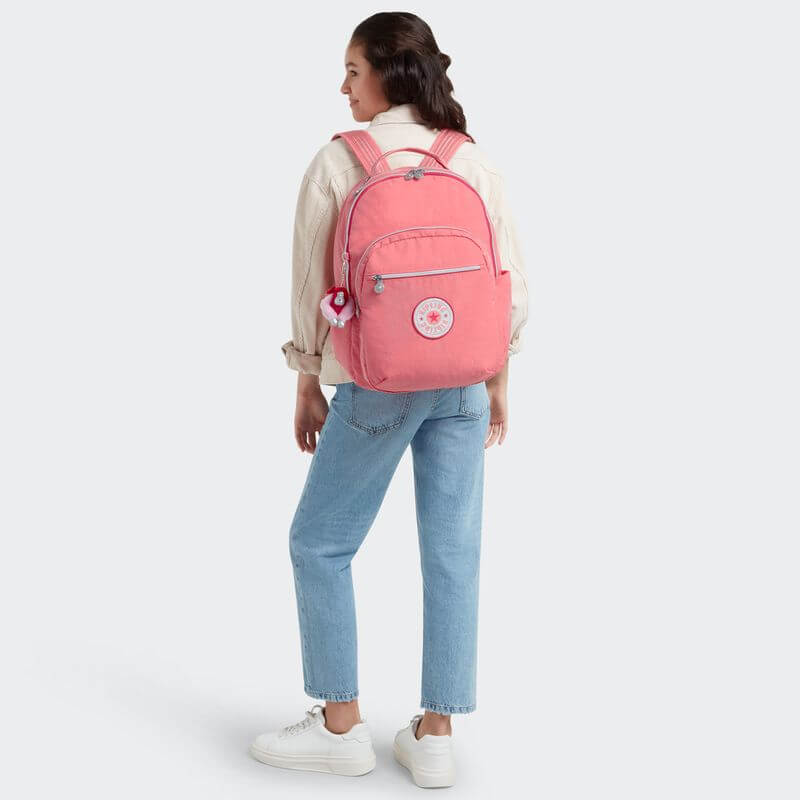 Mochila Seoul - Kipling - Joyous Pink Fun