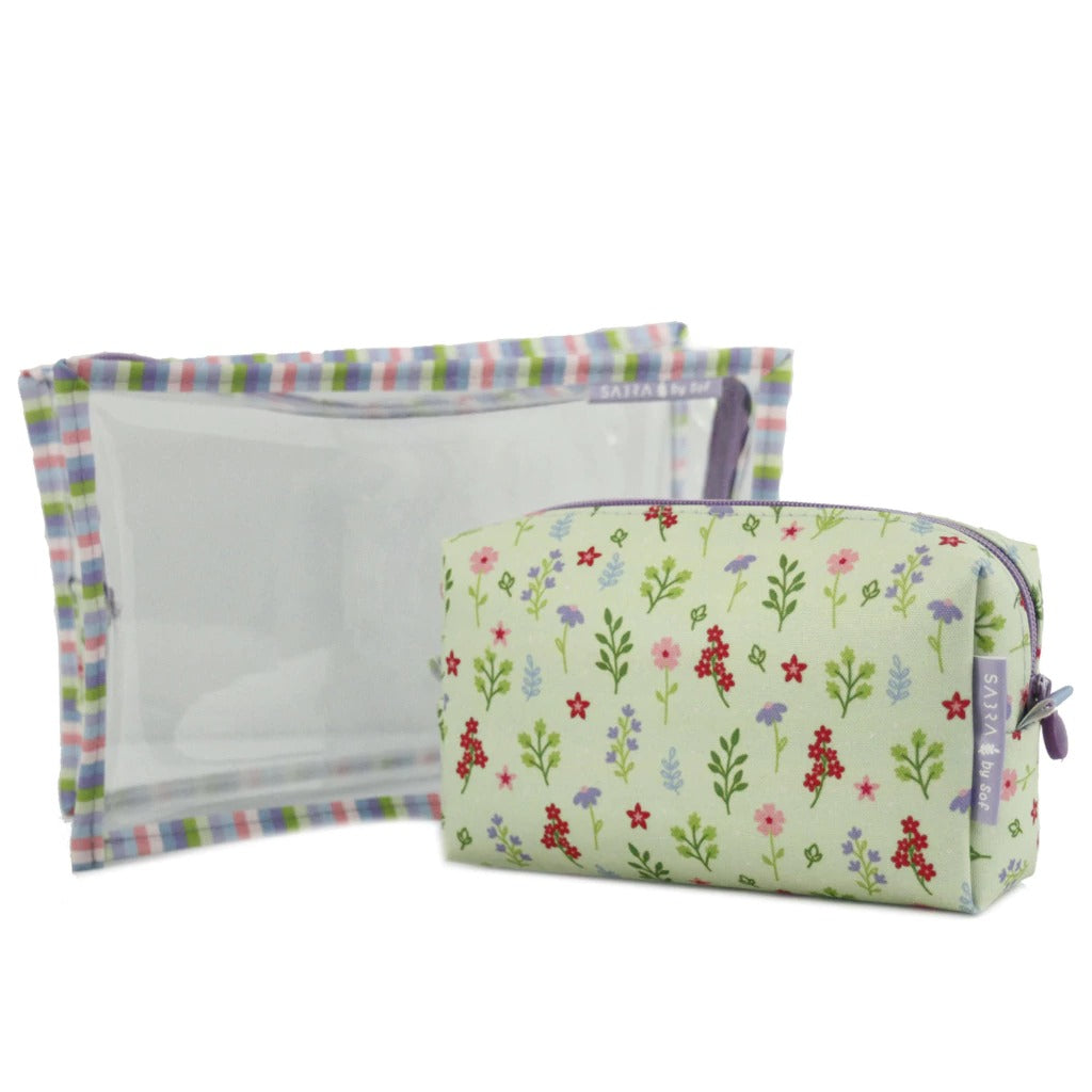 Conjunto Necessaire Retangular Cristal + Godão - Sabra - By Sof Verde