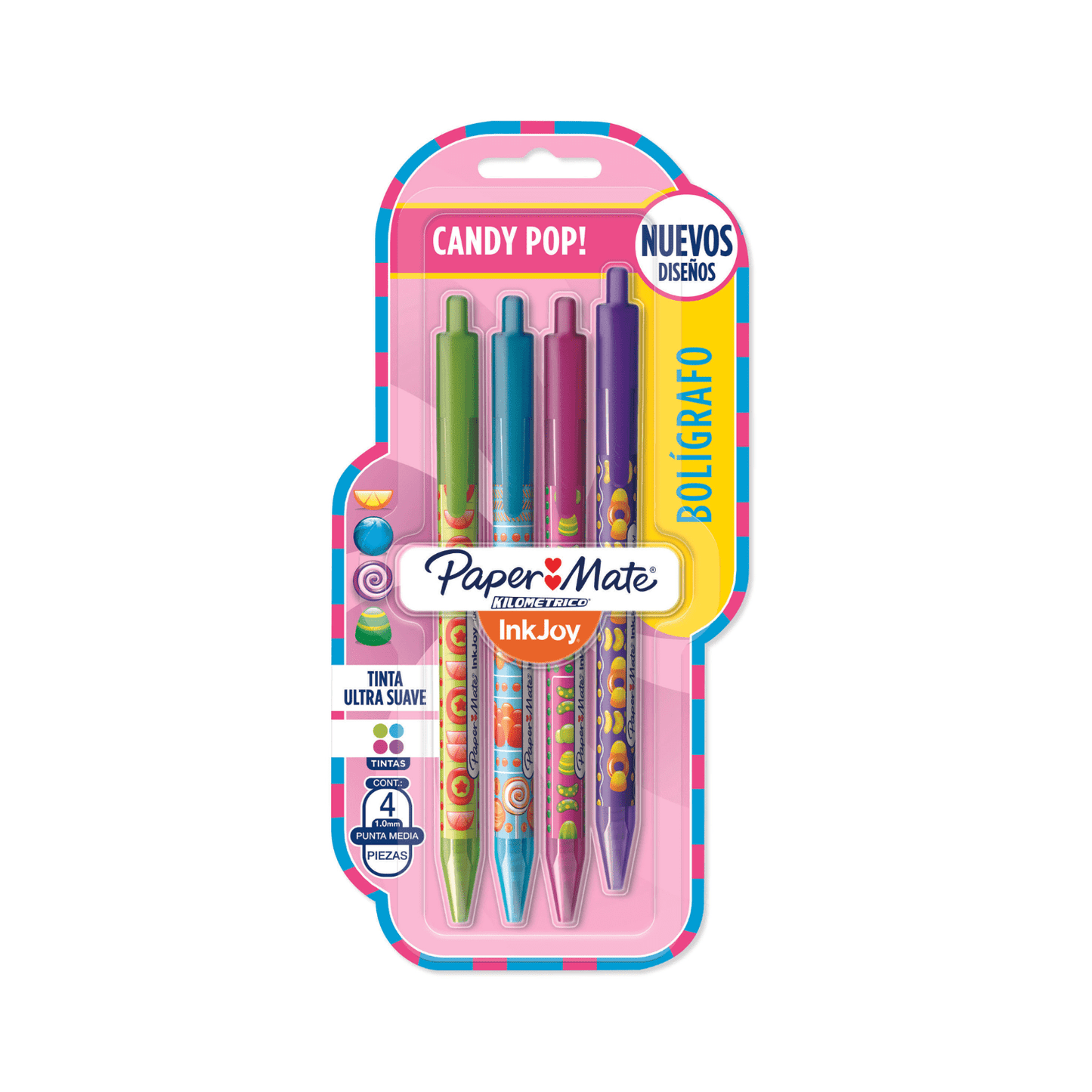 Caneta Esferográfica - Paper Mate - Candy Pop Retrátil 4 Cores 1.00mm Versão 1