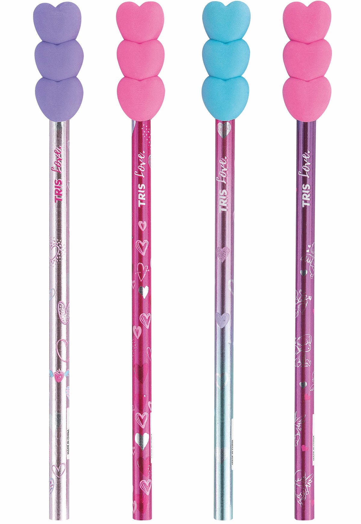 Lápis HB - Tris - Love - Borracha 3 Corações