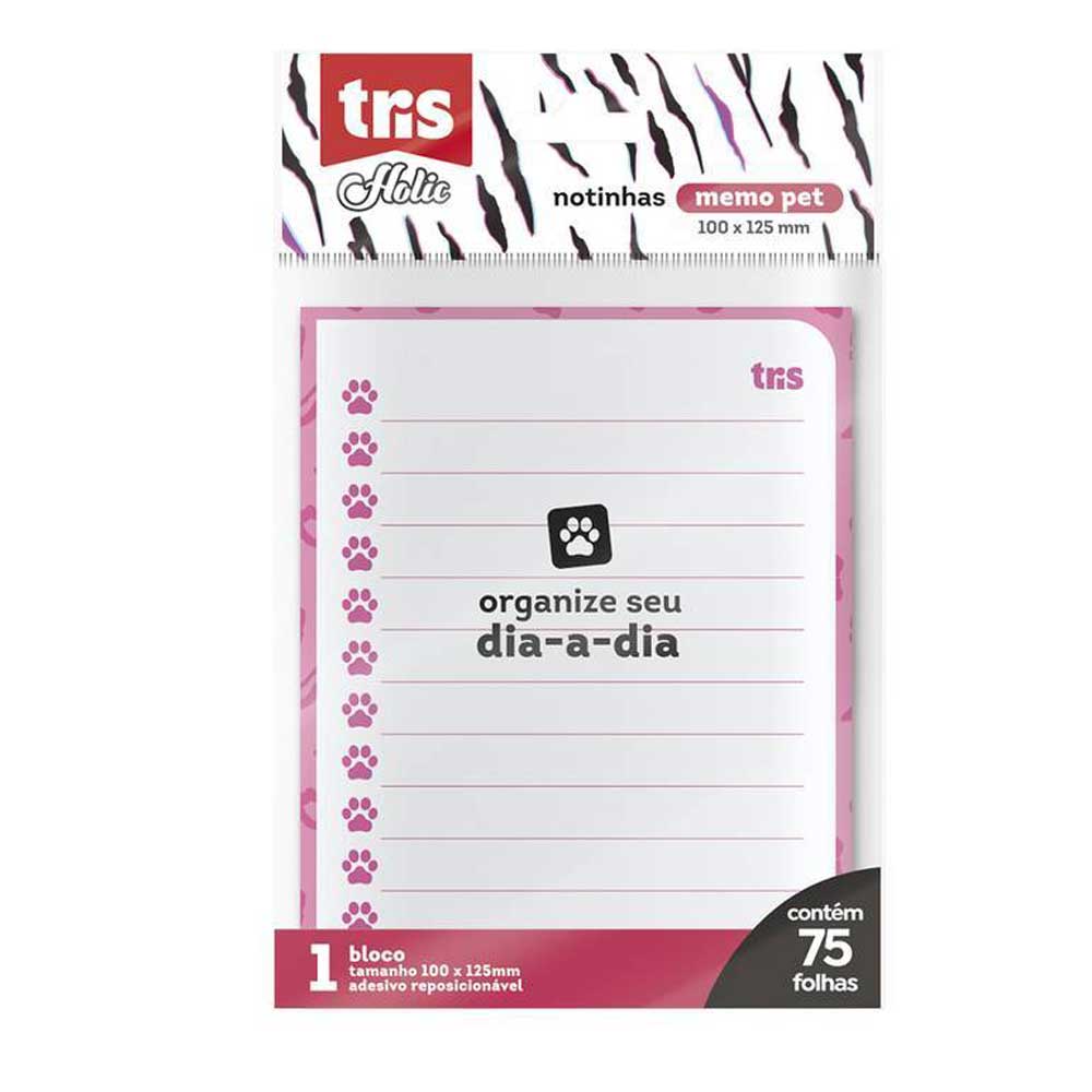 Bloco de Notas Autoadesivas - Tris - Holic Memo Pets 100x125mm 75 Fls
