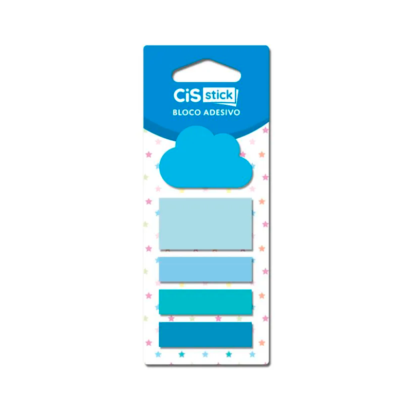 Bloco Adesivo - CIS Stick - Decorado Nuvem 5 Blocos com 20 Folhas