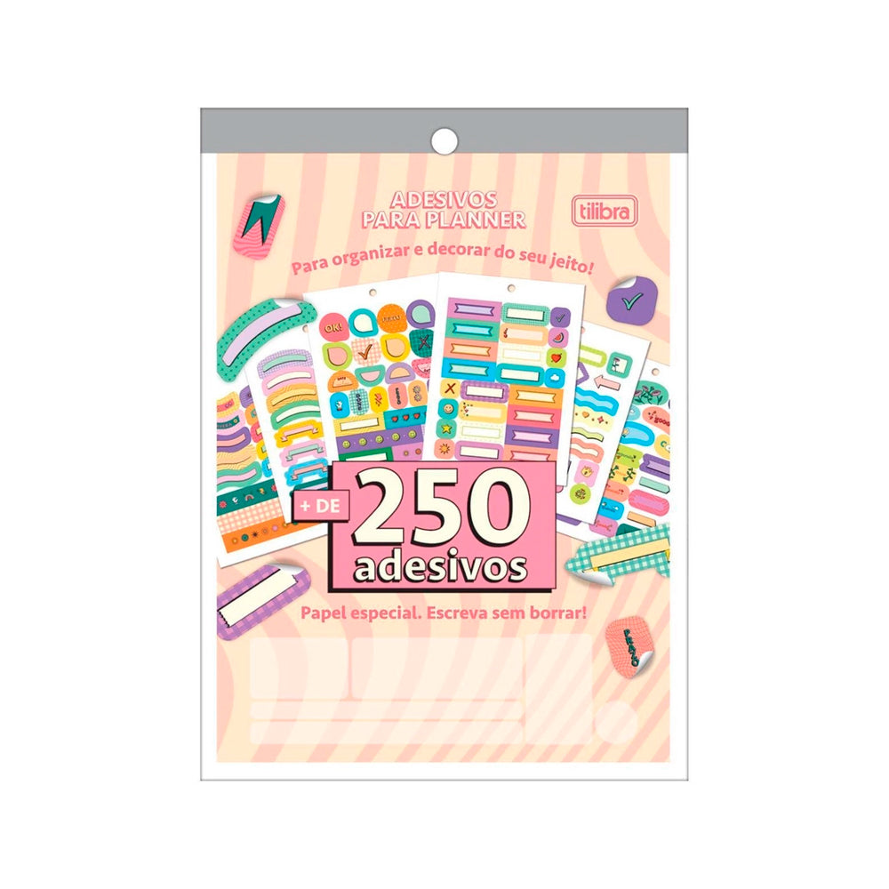 Bloco de Adesivos - Tilibra - Mais de 250 Adesivos para Planner Free