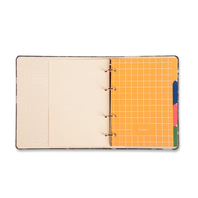Caderno Criativo Office Argolado Pautado e Pontado - Cícero - A5 Onças Cereja