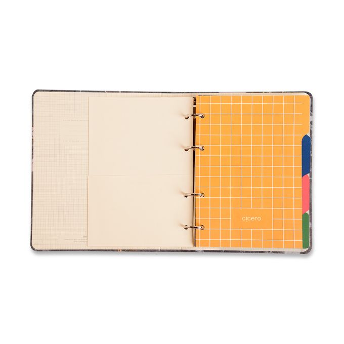 Caderno Criativo Argolado Office Duo - Cícero - Brisa Pautado & Pontado A5 Floral