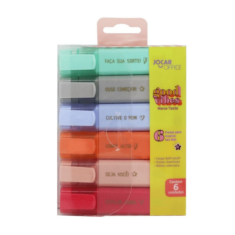 Marca Texto - Jocar Office - Good Vibes - Estojo c/ 6 cores
