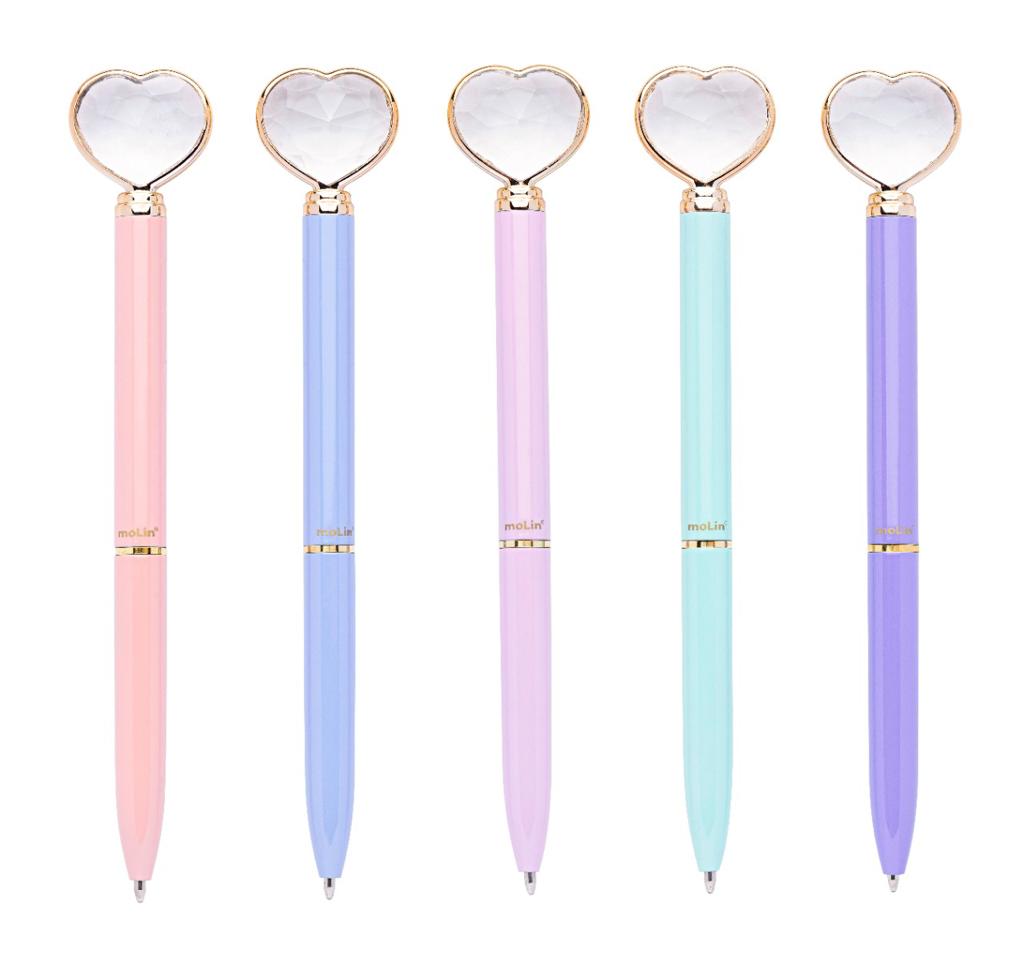 Caneta Esferográfica - Molin - Coração de Diamante Cores Candy