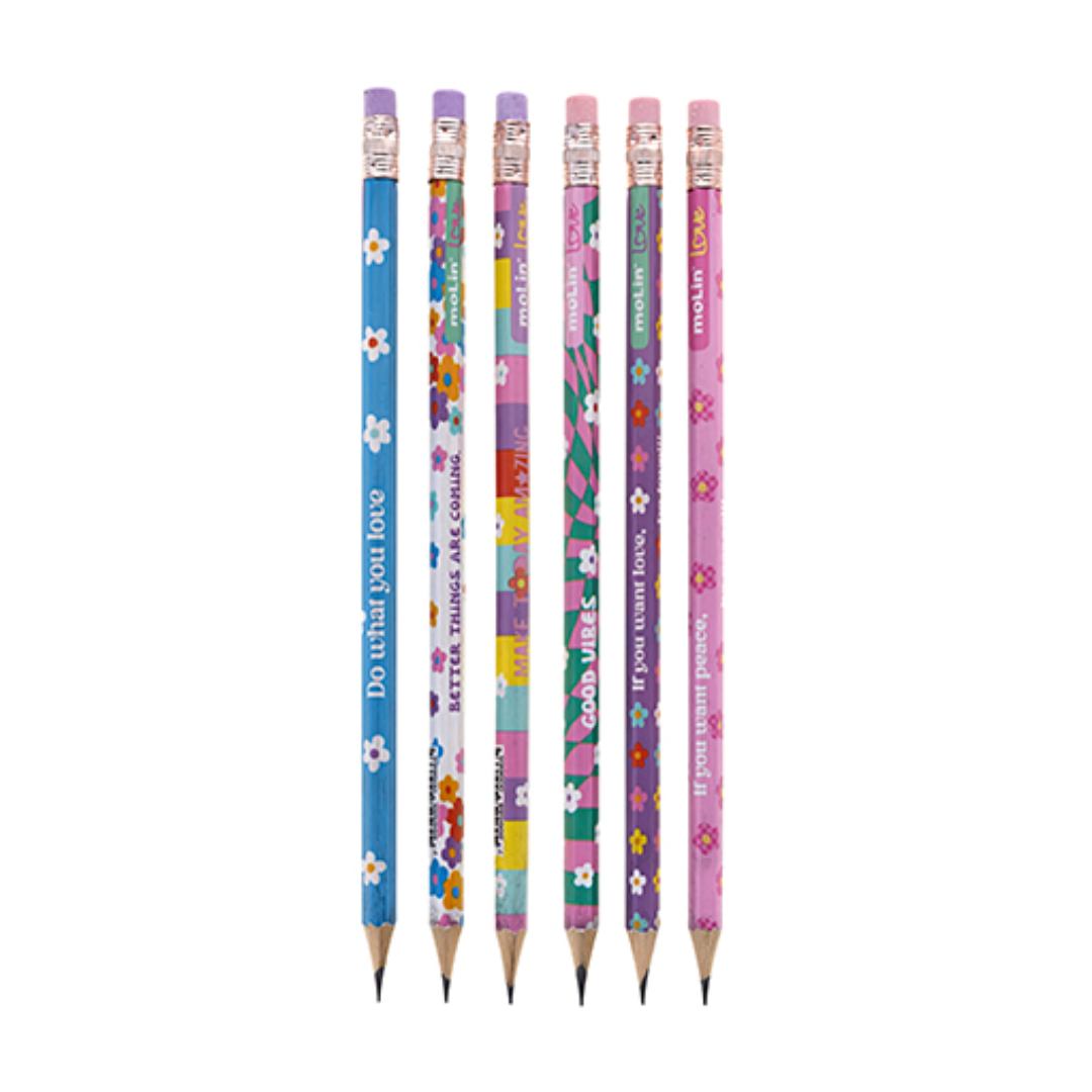 Lápis HB com Borracha - Molin - Love Daisy