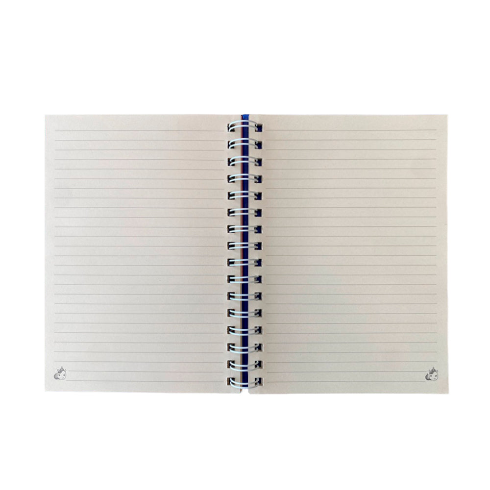 Caderno Wire-o A5 - Papelaria Unicórnio - Azul Pólen Pautado 96Fls