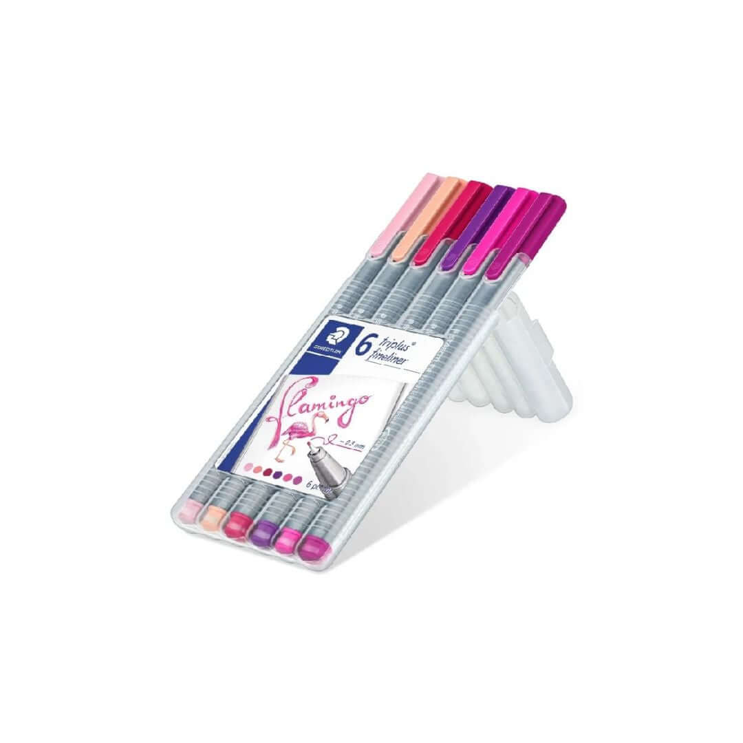 Caneta Fineliner - Staedtler - 0,3mm - 6 Cores Triplus Flamingo