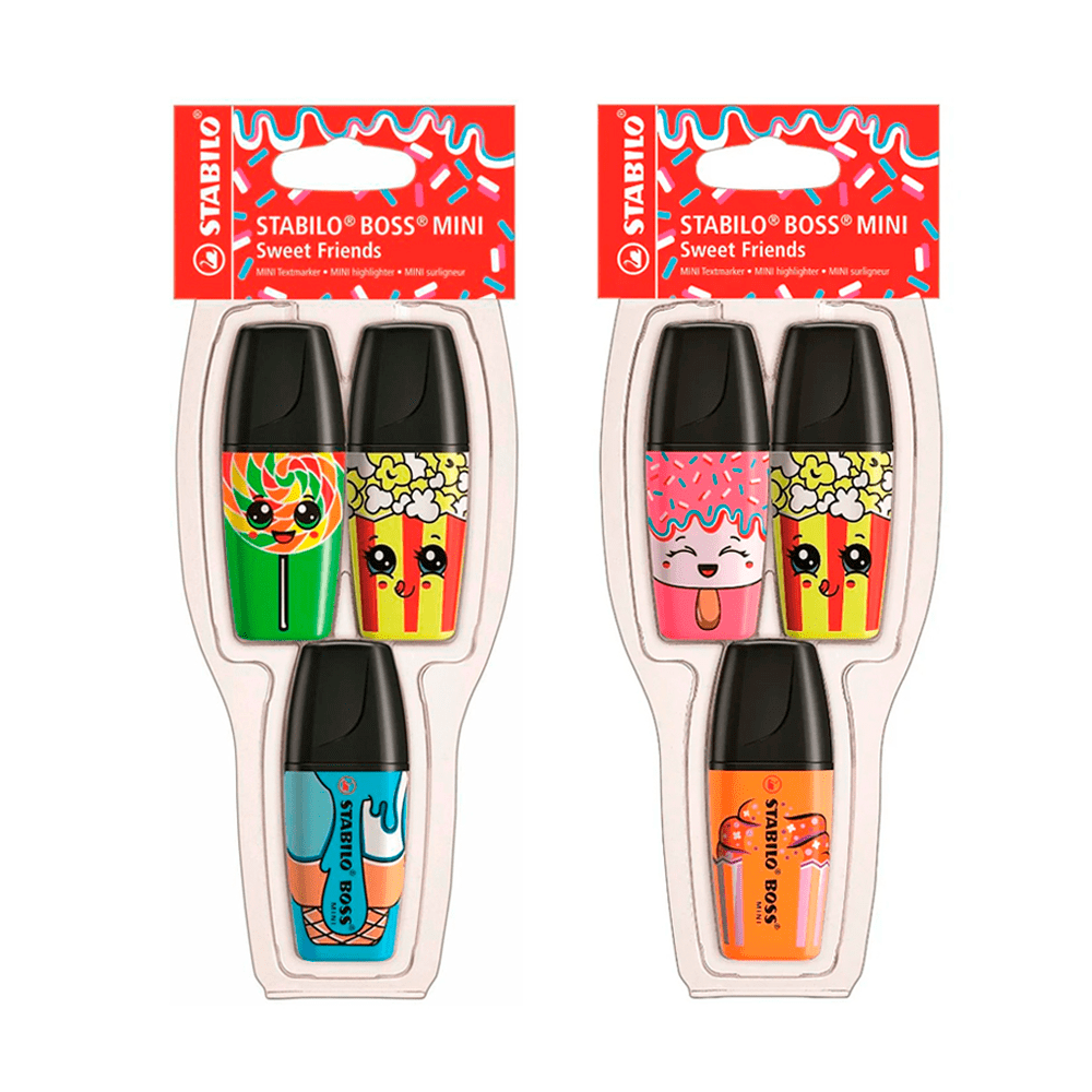 Marca Texto - Stabilo - Stabilo Boss Mini Sweet Friends - Exclusivo Papelaria Unicórnio