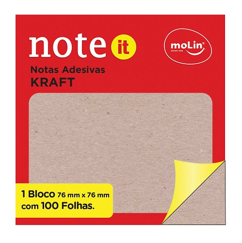Bloco Adesivo - Molin - Kraft - 76mm x 76mm