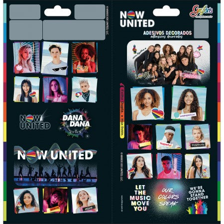 Cartela de Adesivos - Tilibra - Now United