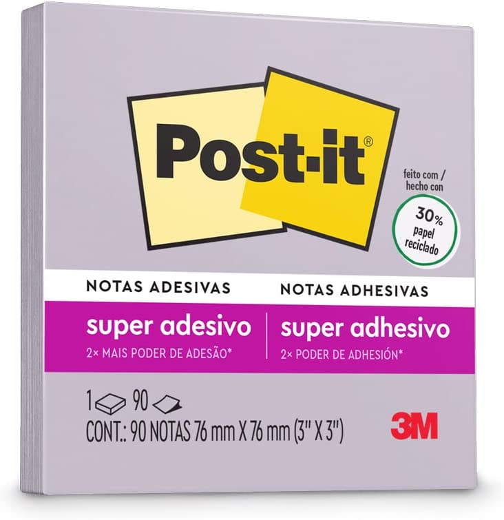 Bloco de Notas Adesivas - Post-it 3M - 90FLS 76 x 76mm