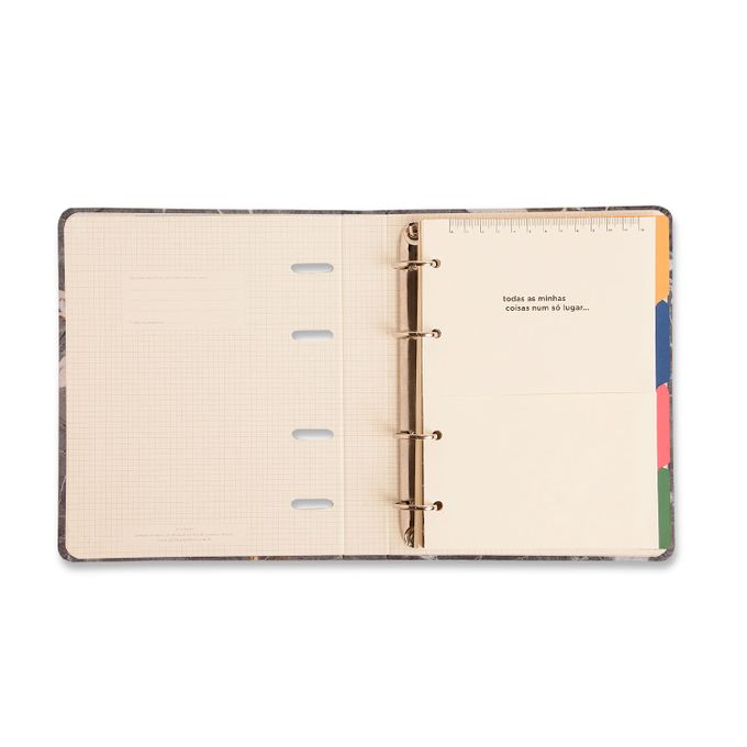 Caderno Criativo Office Argolado Pautado e Pontado - Cícero - A5 Onças Cereja