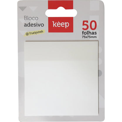 Bloco Adesivo - Keep - Transparente 75x75mm 50FL