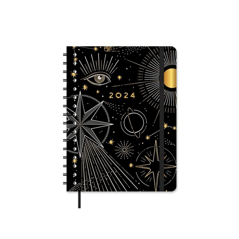 Planner Wire-o 2024 - Cícero - Astral Semanal Checklist 17x24 Espaço Tempo Preto