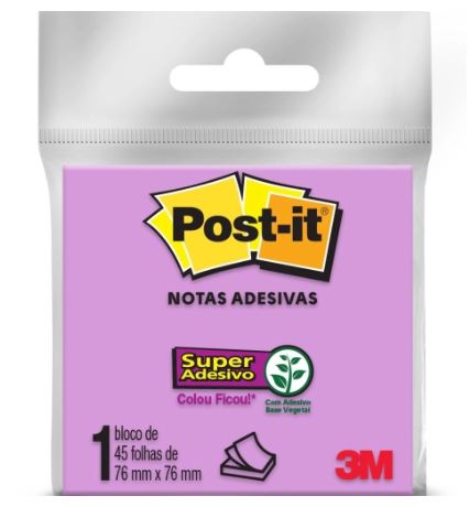 Bloco de Notas Adesivas - Post-it 3M - 45FLS 76 x 76mm