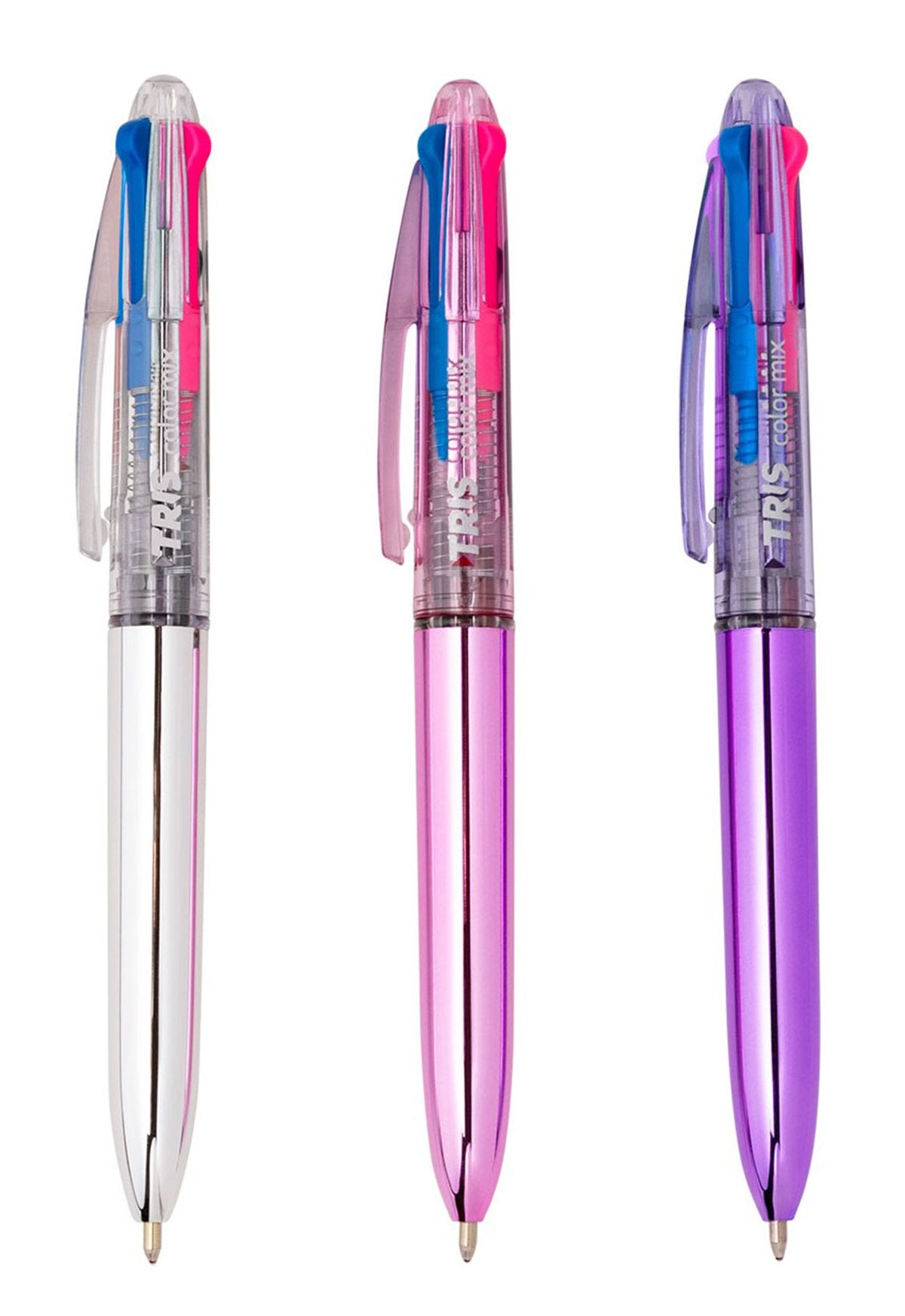 Caneta Esferográfica - Tris - Color Mix - Metálica - 1.0mm