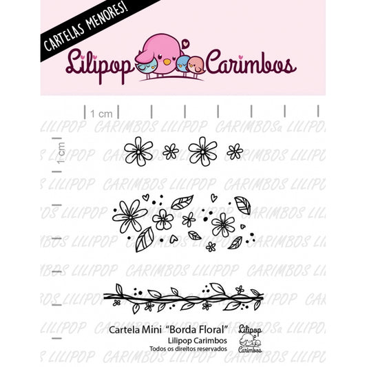 Cartela de Carimbos Mini - Lilipop - Borda Floral