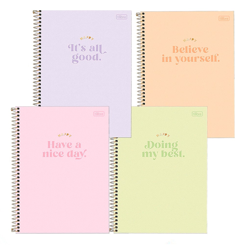 Caderno Universitário - Tilibra - Happy 10 Matérias 160 Folhas