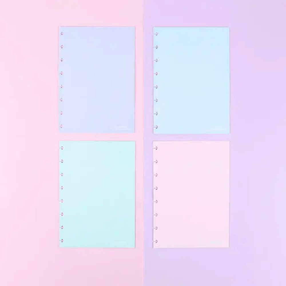 Refil Médio - Caderno Inteligente - Candy Colors Linhas Brancas Pautado 90g/m² 40 Folhas