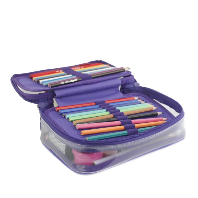 Estojo Box - Sabra - 100 pens - Cristal Roxo