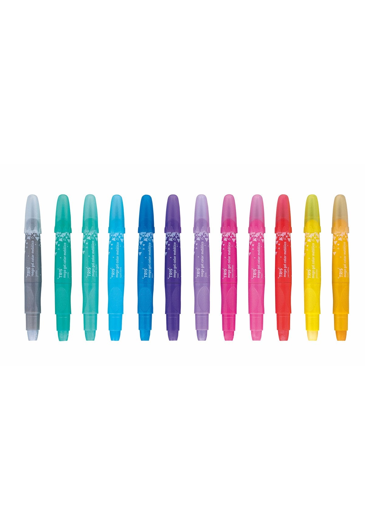Giz Gel - Tris - Retrátil 12 Cores Tons Metálicos com Cheirinho